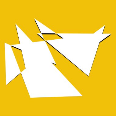 Sivri uçlu, yırtık, kırık, kıymık şeklinde, tasarım elementi. Rastgele geometrik, açısal soyut sanat