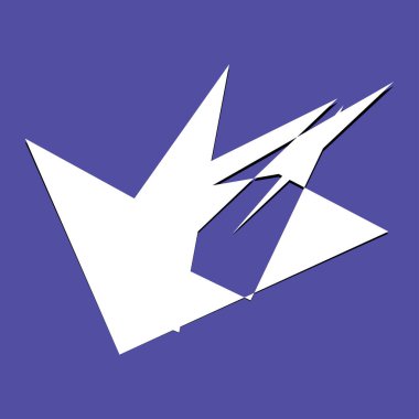 Sivri uçlu, yırtık, kırık, kıymık şeklinde, tasarım elementi. Rastgele geometrik, açısal soyut sanat