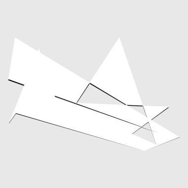 Sivri uçlu, yırtık, kırık, kıymık şeklinde, tasarım elementi. Rastgele geometrik, açısal soyut sanat