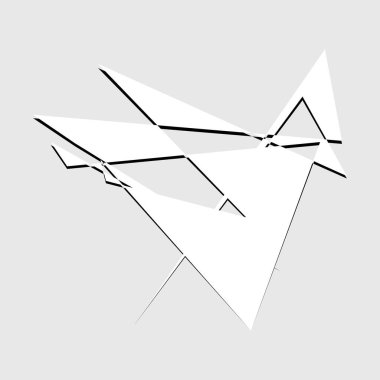 Sivri uçlu, yırtık, kırık, kıymık şeklinde, tasarım elementi. Rastgele geometrik, açısal soyut sanat