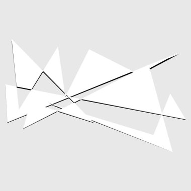 Sivri uçlu, yırtık, kırık, kıymık şeklinde, tasarım elementi. Rastgele geometrik, açısal soyut sanat