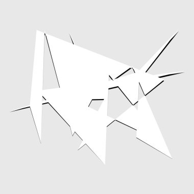 Sivri uçlu, yırtık, kırık, kıymık şeklinde, tasarım elementi. Rastgele geometrik, açısal soyut sanat