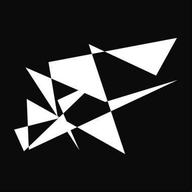 Sivri uçlu, yırtık, kırık, kıymık şeklinde, tasarım elementi. Rastgele geometrik, açısal soyut sanat