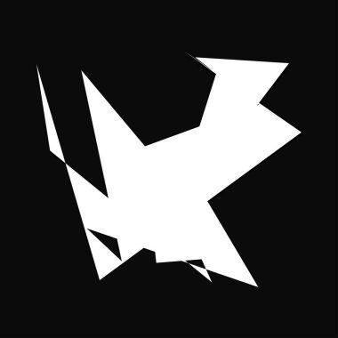 Sivri uçlu, yırtık, kırık, kıymık şeklinde, tasarım elementi. Rastgele geometrik, açısal soyut sanat