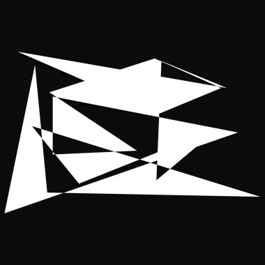 Sivri uçlu, yırtık, kırık, kıymık şeklinde, tasarım elementi. Rastgele geometrik, açısal soyut sanat