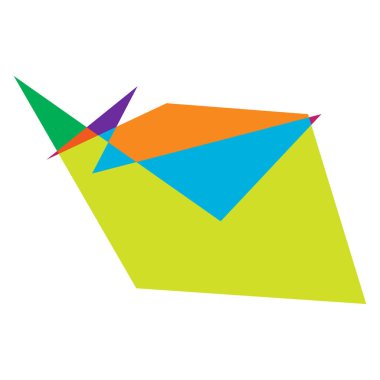 Sivri uçlu, yırtık, kırık, kıymık şeklinde, tasarım elementi. Rastgele geometrik, açısal soyut sanat