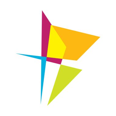 Sivri uçlu, yırtık, kırık, kıymık şeklinde, tasarım elementi. Rastgele geometrik, açısal soyut sanat