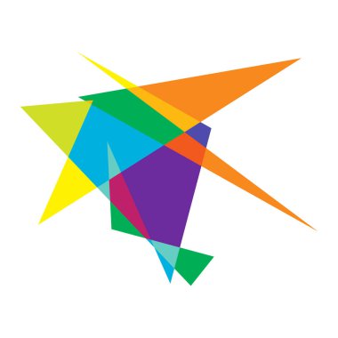 Sivri uçlu, yırtık, kırık, kıymık şeklinde, tasarım elementi. Rastgele geometrik, açısal soyut sanat