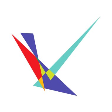 Sivri uçlu, yırtık, kırık, kıymık şeklinde, tasarım elementi. Rastgele geometrik, açısal soyut sanat