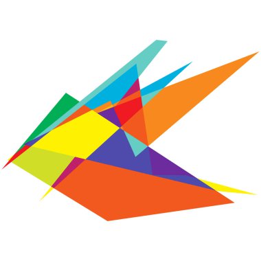 Sivri uçlu, yırtık, kırık, kıymık şeklinde, tasarım elementi. Rastgele geometrik, açısal soyut sanat