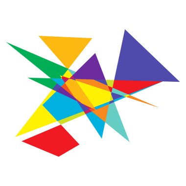 Sivri uçlu, yırtık, kırık, kıymık şeklinde, tasarım elementi. Rastgele geometrik, açısal soyut sanat