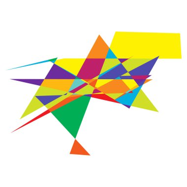 Sivri uçlu, yırtık, kırık, kıymık şeklinde, tasarım elementi. Rastgele geometrik, açısal soyut sanat