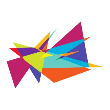Sivri uçlu, yırtık, kırık, kıymık şeklinde, tasarım elementi. Rastgele geometrik, açısal soyut sanat