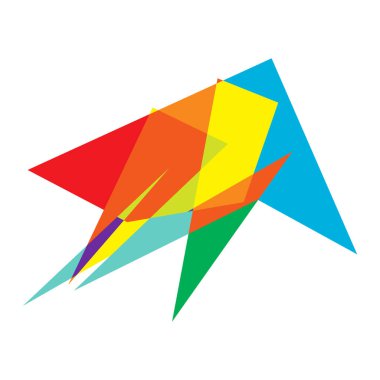 Sivri uçlu, yırtık, kırık, kıymık şeklinde, tasarım elementi. Rastgele geometrik, açısal soyut sanat