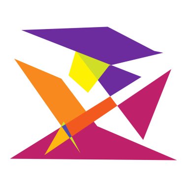 Sivri uçlu, yırtık, kırık, kıymık şeklinde, tasarım elementi. Rastgele geometrik, açısal soyut sanat