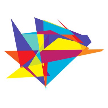 Sivri uçlu, yırtık, kırık, kıymık şeklinde, tasarım elementi. Rastgele geometrik, açısal soyut sanat