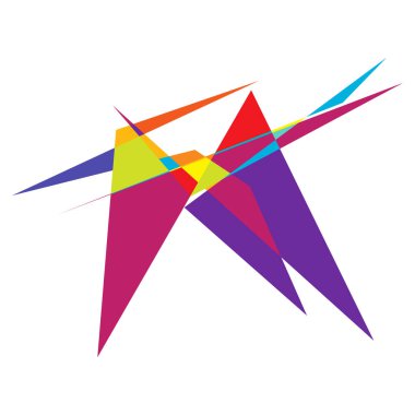 Sivri uçlu, yırtık, kırık, kıymık şeklinde, tasarım elementi. Rastgele geometrik, açısal soyut sanat