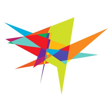 Sivri uçlu, yırtık, kırık, kıymık şeklinde, tasarım elementi. Rastgele geometrik, açısal soyut sanat