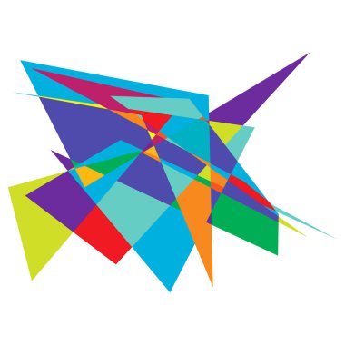 Sivri uçlu, yırtık, kırık, kıymık şeklinde, tasarım elementi. Rastgele geometrik, açısal soyut sanat