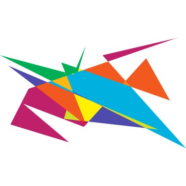 Sivri uçlu, yırtık, kırık, kıymık şeklinde, tasarım elementi. Rastgele geometrik, açısal soyut sanat