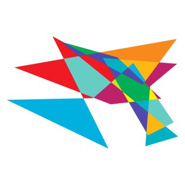 Sivri uçlu, yırtık, kırık, kıymık şeklinde, tasarım elementi. Rastgele geometrik, açısal soyut sanat