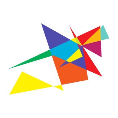 Sivri uçlu, yırtık, kırık, kıymık şeklinde, tasarım elementi. Rastgele geometrik, açısal soyut sanat