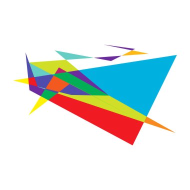 Sivri uçlu, yırtık, kırık, kıymık şeklinde, tasarım elementi. Rastgele geometrik, açısal soyut sanat