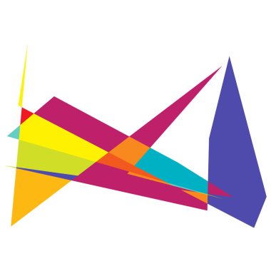 Sivri uçlu, yırtık, kırık, kıymık şeklinde, tasarım elementi. Rastgele geometrik, açısal soyut sanat