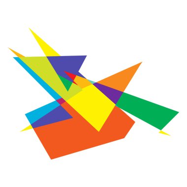 Sivri uçlu, yırtık, kırık, kıymık şeklinde, tasarım elementi. Rastgele geometrik, açısal soyut sanat