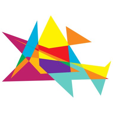 Sivri uçlu, yırtık, kırık, kıymık şeklinde, tasarım elementi. Rastgele geometrik, açısal soyut sanat