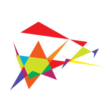 Sivri uçlu, yırtık, kırık, kıymık şeklinde, tasarım elementi. Rastgele geometrik, açısal soyut sanat