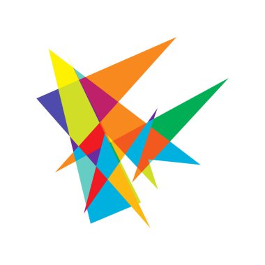 Sivri uçlu, yırtık, kırık, kıymık şeklinde, tasarım elementi. Rastgele geometrik, açısal soyut sanat