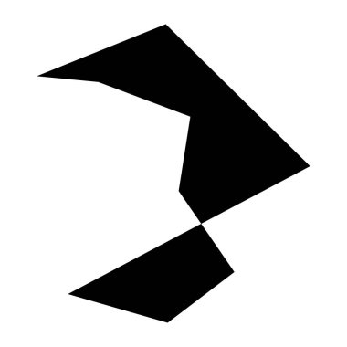 Sivri uçlu, yırtık, kırık, kıymık şeklinde, tasarım elementi. Rastgele geometrik, açısal soyut sanat