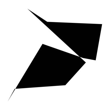 Sivri uçlu, yırtık, kırık, kıymık şeklinde, tasarım elementi. Rastgele geometrik, açısal soyut sanat