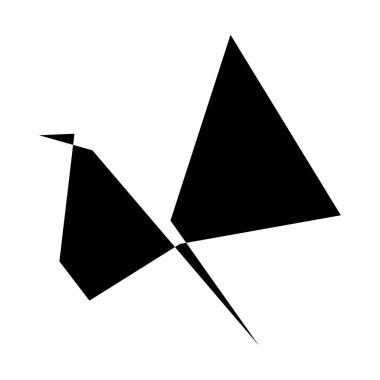 Sivri uçlu, yırtık, kırık, kıymık şeklinde, tasarım elementi. Rastgele geometrik, açısal soyut sanat