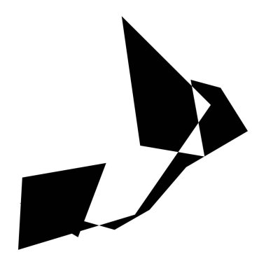 Sivri uçlu, yırtık, kırık, kıymık şeklinde, tasarım elementi. Rastgele geometrik, açısal soyut sanat