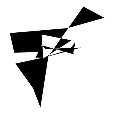 Sivri uçlu, yırtık, kırık, kıymık şeklinde, tasarım elementi. Rastgele geometrik, açısal soyut sanat