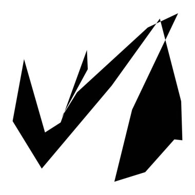 Sivri uçlu, yırtık, kırık, kıymık şeklinde, tasarım elementi. Rastgele geometrik, açısal soyut sanat