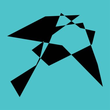 Sivri uçlu, yırtık, kırık, kıymık şeklinde, tasarım elementi. Rastgele geometrik, açısal soyut sanat