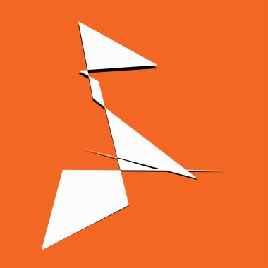 Sivri uçlu, yırtık, kırık, kıymık şeklinde, tasarım elementi. Rastgele geometrik, açısal soyut sanat