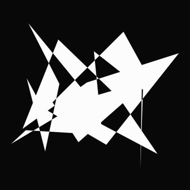 Sivri uçlu, yırtık, kırık, kıymık şeklinde, tasarım elementi. Rastgele geometrik, açısal soyut sanat