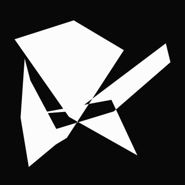 Sivri uçlu, yırtık, kırık, kıymık şeklinde, tasarım elementi. Rastgele geometrik, açısal soyut sanat