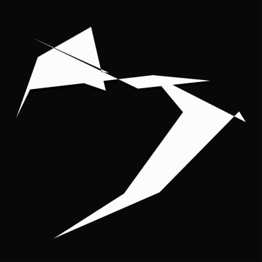 Sivri uçlu, yırtık, kırık, kıymık şeklinde, tasarım elementi. Rastgele geometrik, açısal soyut sanat