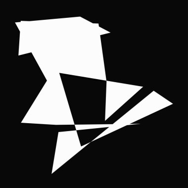 Sivri uçlu, yırtık, kırık, kıymık şeklinde, tasarım elementi. Rastgele geometrik, açısal soyut sanat