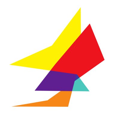 Sivri uçlu, yırtık, kırık, kıymık şeklinde, tasarım elementi. Rastgele geometrik, açısal soyut sanat