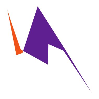 Sivri uçlu, yırtık, kırık, kıymık şeklinde, tasarım elementi. Rastgele geometrik, açısal soyut sanat