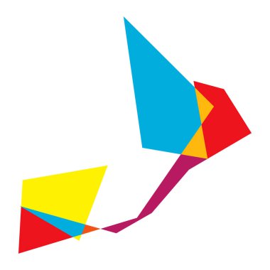 Sivri uçlu, yırtık, kırık, kıymık şeklinde, tasarım elementi. Rastgele geometrik, açısal soyut sanat