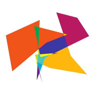 Sivri uçlu, yırtık, kırık, kıymık şeklinde, tasarım elementi. Rastgele geometrik, açısal soyut sanat