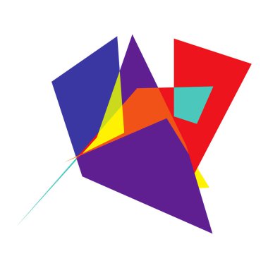 Sivri uçlu, yırtık, kırık, kıymık şeklinde, tasarım elementi. Rastgele geometrik, açısal soyut sanat