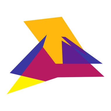 Sivri uçlu, yırtık, kırık, kıymık şeklinde, tasarım elementi. Rastgele geometrik, açısal soyut sanat